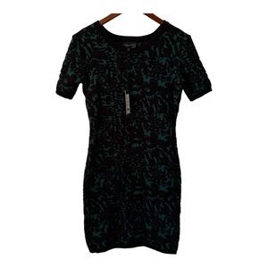 Romeo & Juliet Couture Dress MEDIUM Black Green Fitted Lace Coquette New w/ Tags